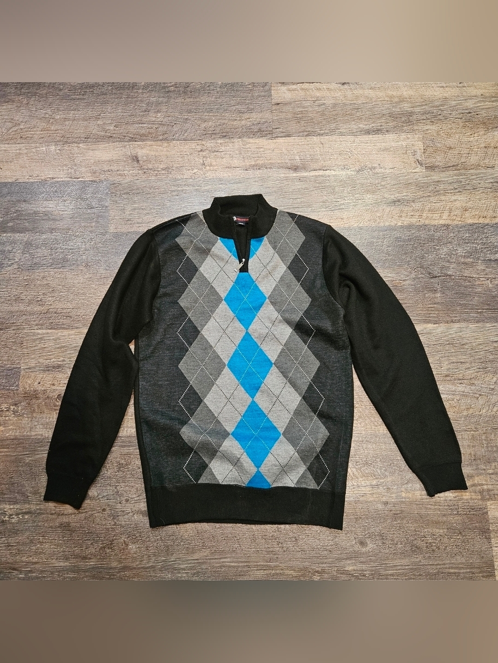 PHAT FARM ¼ Zip Argyle Sweater Men Medium